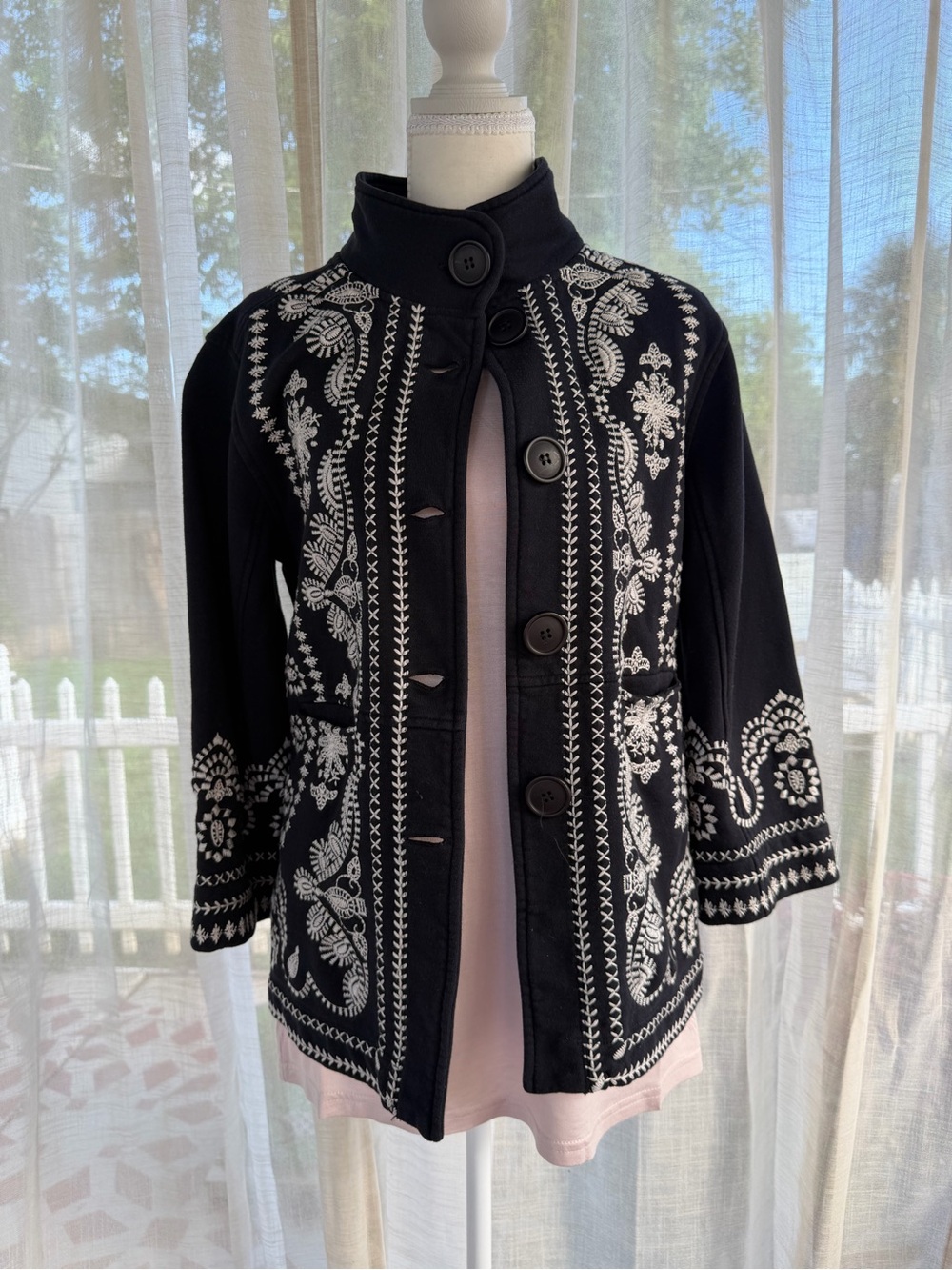 Johnny Was Embroidered Black Women's Coat XS - Picture 2 of 16